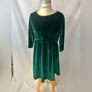 Green velvet dress